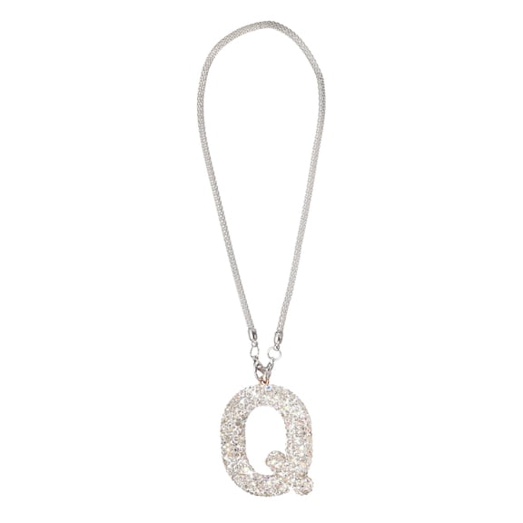 Uxcell Car Letter Charm, Initial Q Bling Letter Interior Car Rear View Mirror Ornament Hanging Cute Crystal Rhinestone Pendant Auto Decoration for Women Men Lucky Gifts, White