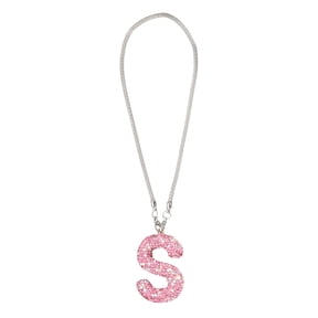 Uxcell Car Letter Charm, Initial S Bling Letter Interior Car Rear View Mirror Ornament Hanging Cute Crystal Rhinestone Pendant Auto Decoration for Women Men Lucky Gifts, Pink