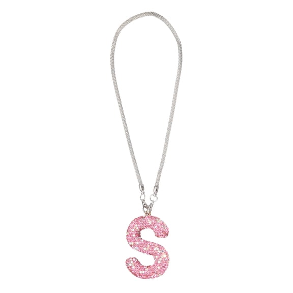 Uxcell Car Letter Charm, Initial S Bling Letter Interior Car Rear View Mirror Ornament Hanging Cute Crystal Rhinestone Pendant Auto Decoration for Women Men Lucky Gifts, Pink