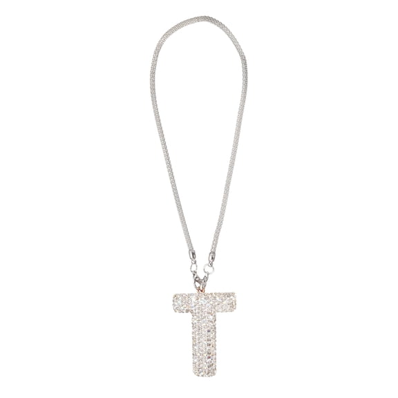 Uxcell Car Letter Charm, Initial T Bling Letter Interior Car Rear View Mirror Ornament Hanging Cute Crystal Rhinestone Pendant Auto Decoration for Women Men Lucky Gifts, White