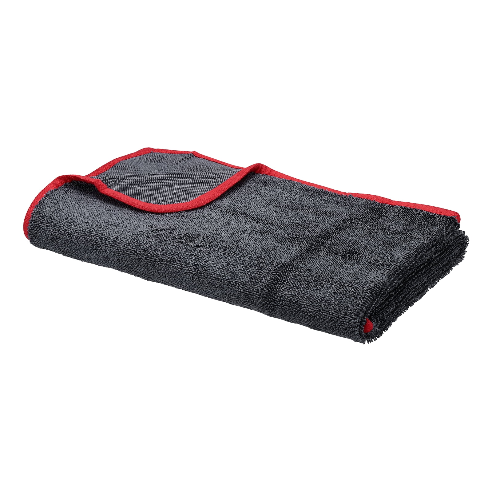 Uxcell Car Microfiber Towels 23.62 x 35.43 Inch Ultra Absorbent Microfiber Towel Care Polishing Detailing Waxing Cloths Single Layer for Car Kitchen Window, Grey/Red(500GSM)