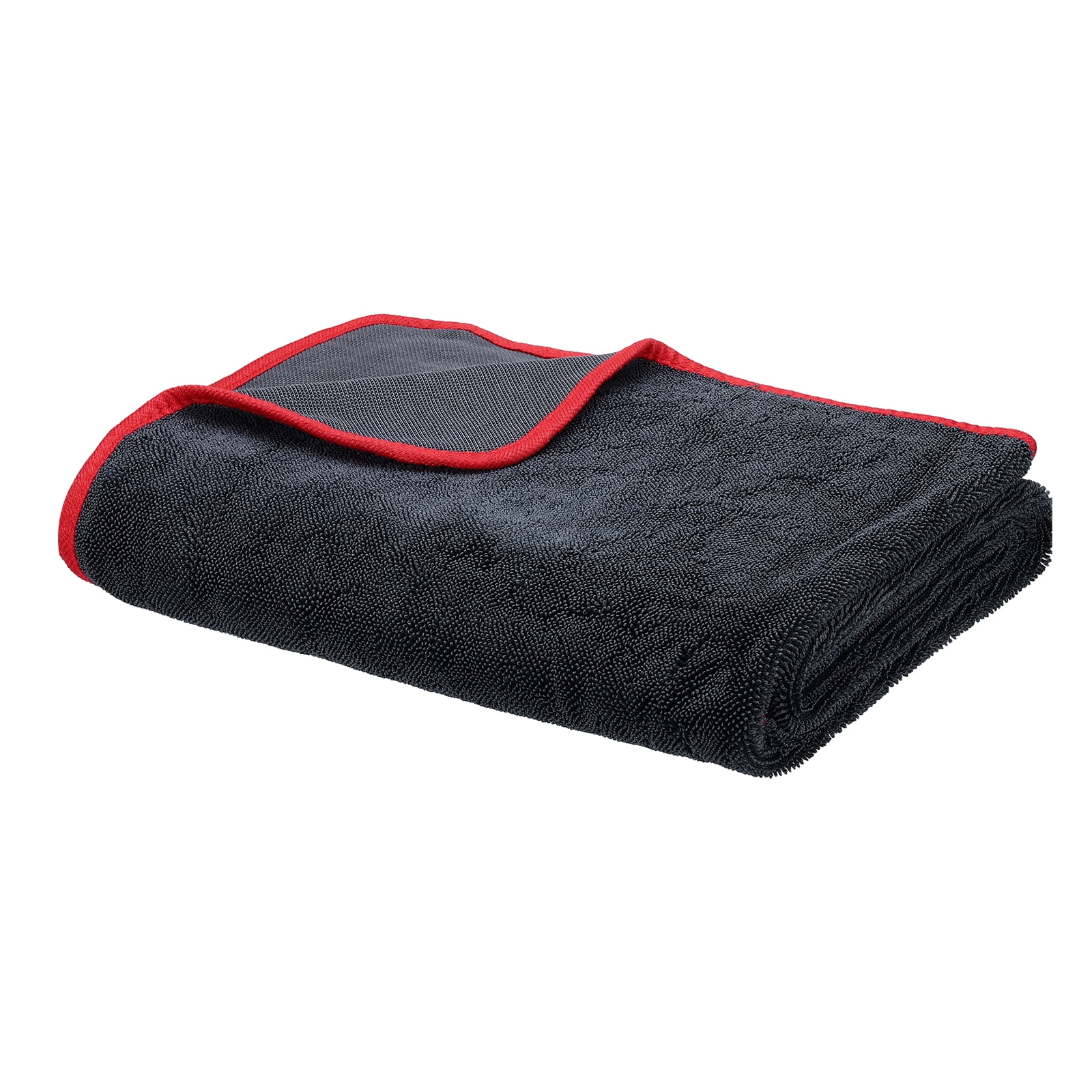 Uxcell Car Microfiber Towels 23.62 x 62.99 Inch Ultra Absorbent Microfiber Towel Care Polishing Detailing Waxing Cloths Single Layer for Car Kitchen Window, Grey/Red(500GSM)