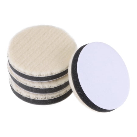 Uxcell Car Orbital Polisher Round Wool Felt Sponge Polishing Pad Hook 4pcs 3"x0.68"