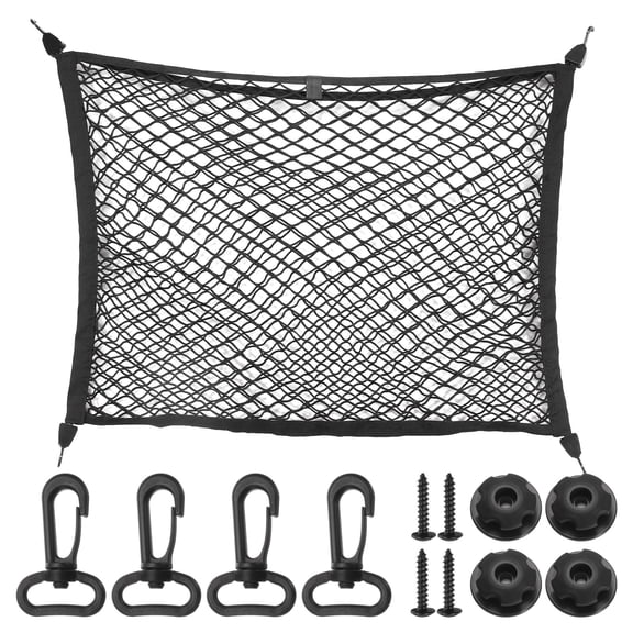 Uxcell Car Rear Cargo Net 32" x 24" Adjustable Trunk Cargo Storage Net Elastic Storage Organizer Mesh Nets for Cars Trucks SUV