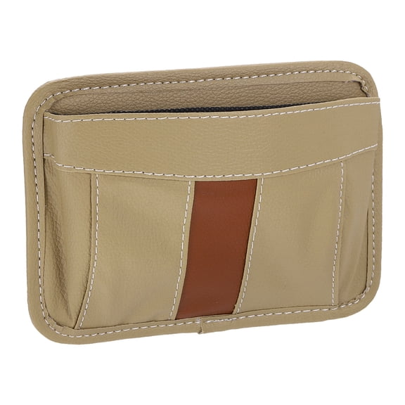 Uxcell Car Seat Side Pocket Organizer PU Leather Auto Console Storage Bag, Beige