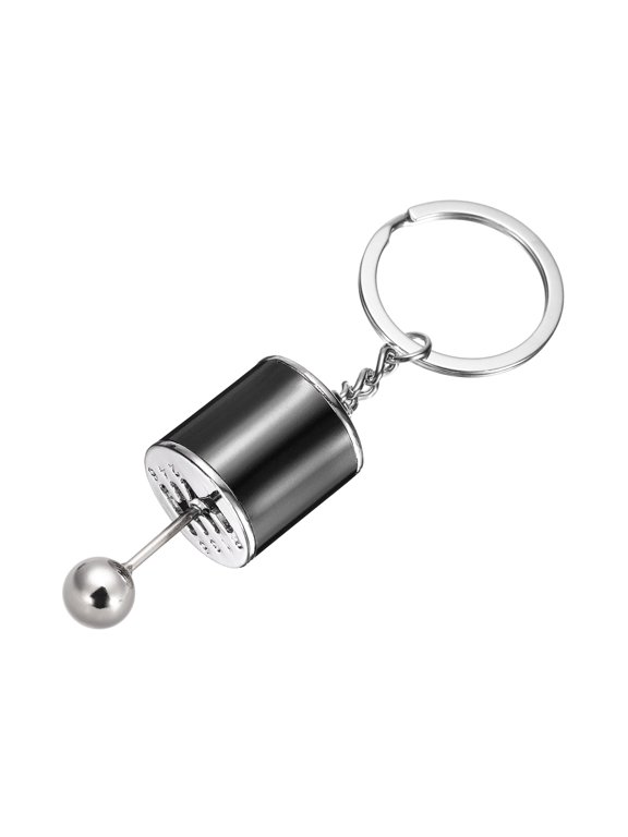 Car Shifter Gear Keychain Manual Transmission Auto Parts Key Chains Shift Lever Keyring Speed Gear Box Key Fob Fit Men Women for Trucks Bikes, Black