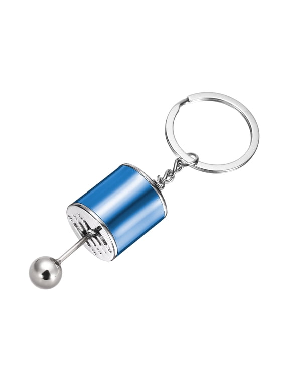 Car Shifter Gear Keychain Manual Transmission Auto Parts Key Chains Shift Lever Keyring Speed Gear Box Key Fob Fit Men Women for Trucks Bikes, Blue