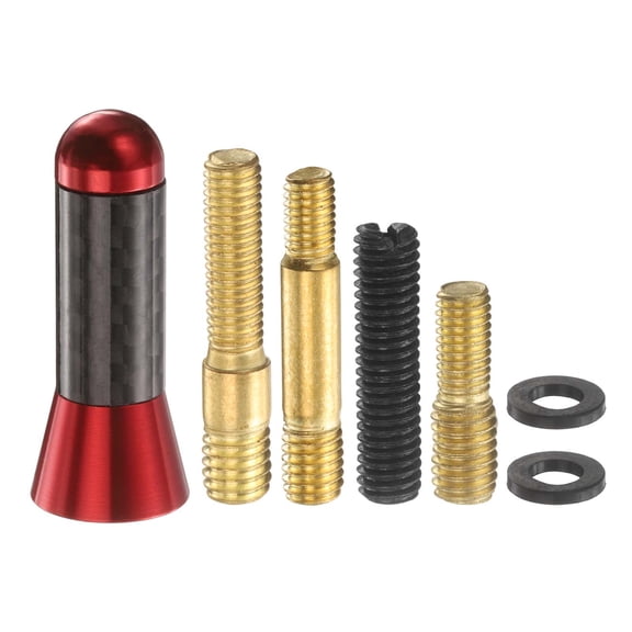 Uxcell Car Short Antenna Carbon Fiber Aluminum Universal Replacement Auto Radio Antenna (1.4", Red) - Conductive & Waterproof, for Cars RVs SUV Trucks