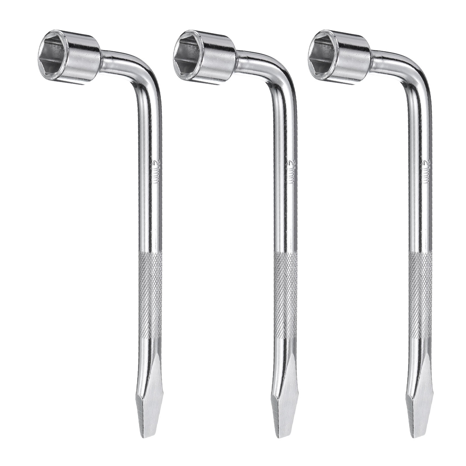 Uxcell Car Spare Tire Lug Wrench 19mm Carbon Steel l Type Slotted End ...
