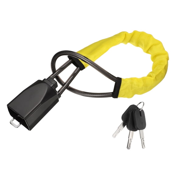 Uxcell Car Steering Wheel Lock, Seat Belt Lock with 3 Keys 17.3" Max Length, Yellow