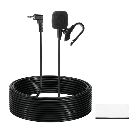 Uxcell Car Stereo Microphone, 2.5mm Elbow 2-Pole Car Radio Microphone External Mic Replacement with 9.8ft Cable Plug for Vehicle Head Unit Enabled Audio Stereo Radio Receiver GPS DVD