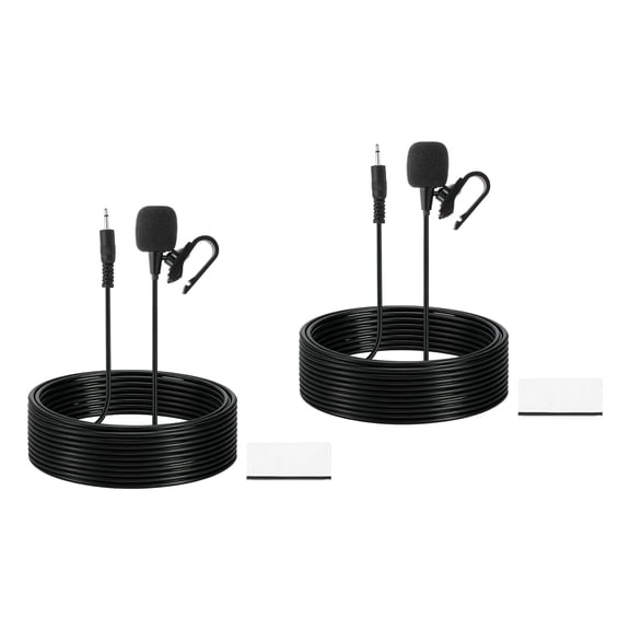 Uxcell Car Stereo Microphone, 2.5mm Straight 2-Pole Car Radio Microphone External Mic Replacement with 9.8ft Cable Plug for Vehicle Head Unit Enabled Audio Stereo GPS DVD Pack of 2