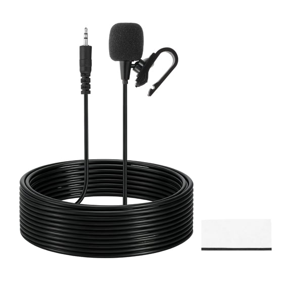 Uxcell Car Stereo Microphone, 2.5mm Straight 3-Pole Car Radio Microphone External Mic Replacement with 9.8ft Cable Plug for Vehicle Head Unit Enabled Audio Stereo Radio Receiver GPS DVD