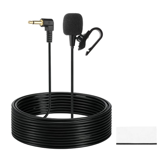 Uxcell Car Stereo Microphone, 3.5mm Elbow 2-Pole Car Radio Microphone External Mic Replacement with 9.8ft Cable Plug for Vehicle Head Unit Enabled Audio Stereo Radio Receiver GPS DVD