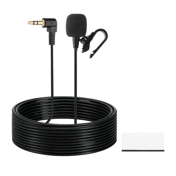 Uxcell Car Stereo Microphone, 3.5mm Elbow 3-Pole Car Radio Microphone External Mic Replacement with 9.8ft Cable Plug for Vehicle Head Unit Enabled Audio Stereo Radio Receiver GPS DVD