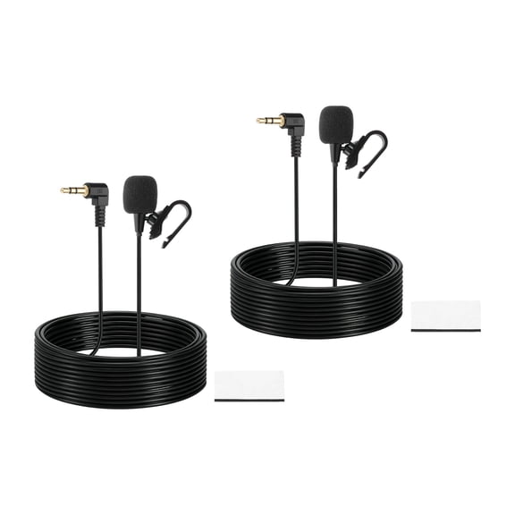 Uxcell Car Stereo Microphone, 3.5mm Elbow 3-Pole Car Radio Microphone External Mic Replacement with 9.8ft Cable Plug for Vehicle Head Unit Enabled Audio Stereo GPS DVD Pack of 2
