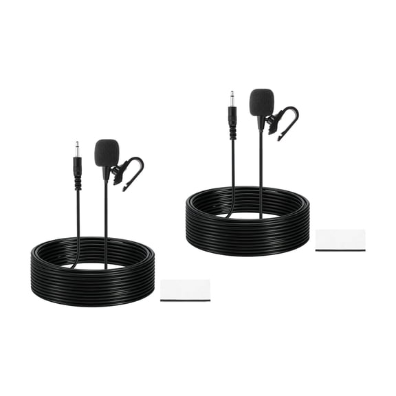 Uxcell Car Stereo Microphone, 3.5mm Straight 2-Pole Car Radio Microphone External Mic Replacement with 9.8ft Cable Plug for Vehicle Head Unit Enabled Audio Stereo GPS DVD Pack of 2