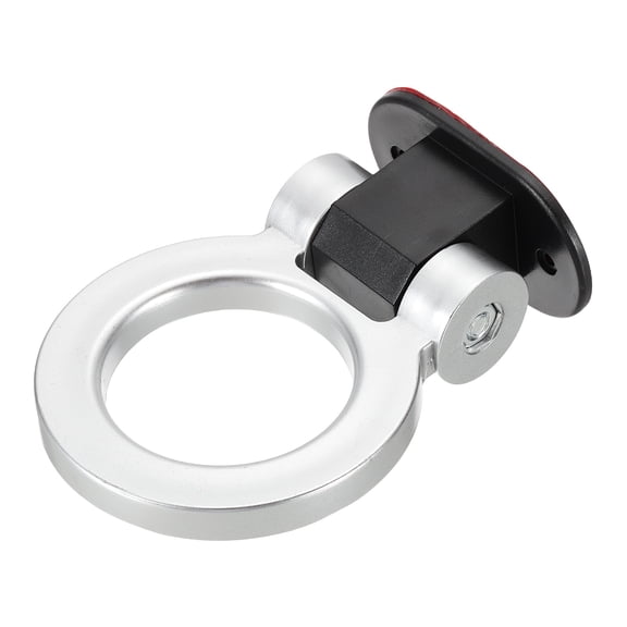 Uxcell Car Tow Hook, Universal Decorative Ring Shaped ABS Track Racing Style Trailer Hook Sticker Auto Exterior Accessories Bumper Trailer Tow Sticker for Cars/Trucks, Silver