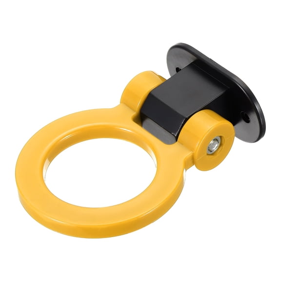 Uxcell Car Tow Hook, Universal Decorative Ring Shaped ABS Track Racing Style Trailer Hook Sticker Auto Exterior Accessories Bumper Trailer Tow Sticker for Cars/Trucks, Yellow