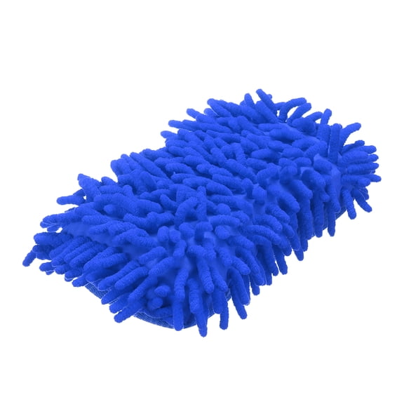 Uxcell Car Wash Sponge 8.7" x 4.3" Chenille Microfiber Mitt Scratch-Free Absorbent Scour Scrubber Cleaning Sponge for Washing Detailing on Cars, Boats, RVs, Dark Blue