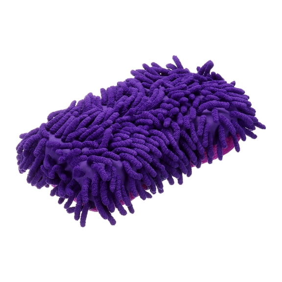 Uxcell Car Wash Sponge 8.7" x 4.3" Chenille Microfiber Mitt Scratch-Free Absorbent Scour Scrubber Cleaning Sponge for Washing Detailing on Cars, Boats, RVs, Purple