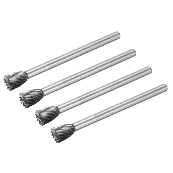 Uxcell Carbide Burrs Single Cut Rotary Burrs File Cylinder Shape Cutting Burrs with 1/8" Shank 1/4" Head 4pcs