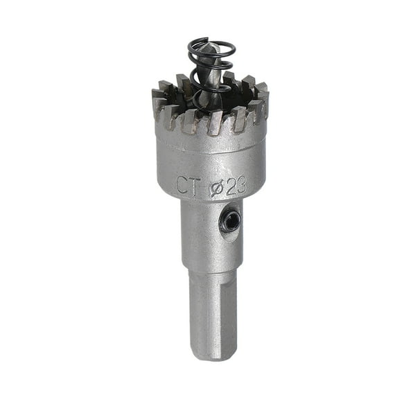 Uxcell Carbide Hole Cutter 23mm Hole Saw High Density Cemented Carbide Teeth Triangular Shank for Stainless Steel Metal