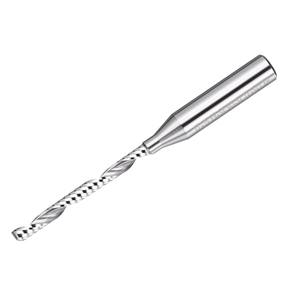 Uxcell Carbide Upcut Spiral Router Bit, 1/4" Shank CNC Router Bits 1/8" x 1-1/4" (Cutting Dia x Length) Single Flute End Mill Cutter for Wood Cut, Inlay, Grooving