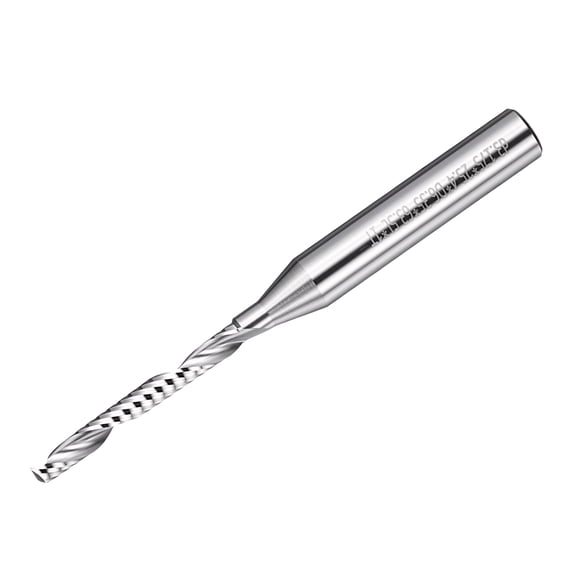 Uxcell Carbide Upcut Spiral Router Bit, 1/4" Shank CNC Router Bits 1/8" x 1" (Cutting Dia x Length) Single Flute End Mill Cutter for Wood Cut, Inlay, Grooving