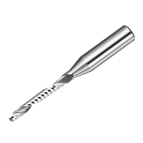 Uxcell Carbide Upcut Spiral Router Bit, 1/4" Shank CNC Router Bits 1/8" x 7/8" (Cutting Dia x Length) Single Flute End Mill Cutter for Wood Cut, Inlay, Grooving