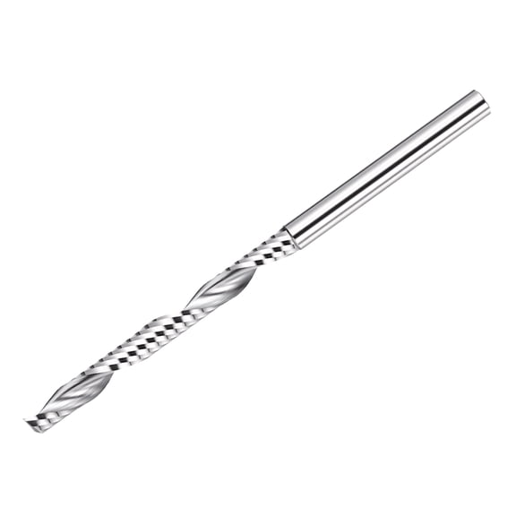 Uxcell Carbide Upcut Spiral Router Bit, 1/8" Shank CNC Router Bits 1/8" x 1-1/4" (Cutting Dia x Length) Single Flute End Mill Cutter for Wood Cut, Inlay, Grooving