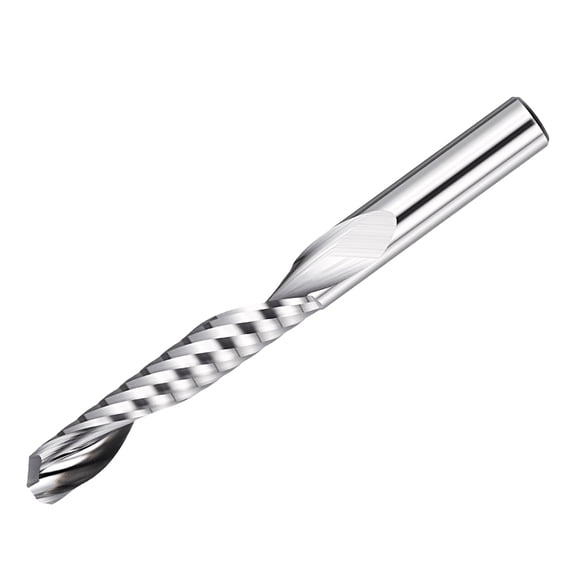 Uxcell Carbide Upcut Spiral Router Bit, 6mm Shank CNC Router Bits 6mm x 32mm (Cutting Dia x Length) Single Flute End Mill Cutter for Wood Cut, Inlay, Grooving