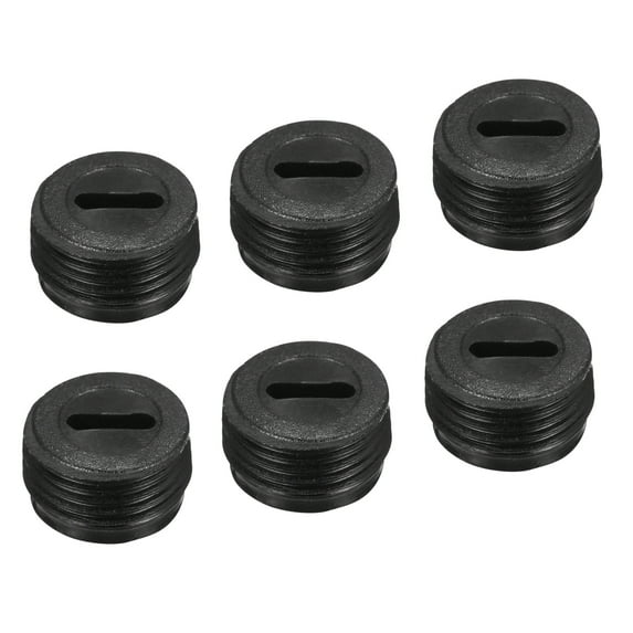 Uxcell Carbon Brush Holder Cap Motor Electric Brush Plastic Cover Thread Black 12mm OD 6.7mm Height, Pack of 16