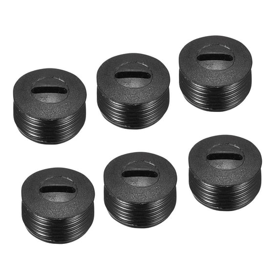 Uxcell Carbon Brush Holder Cap Motor Electric Brush Plastic Cover Thread Black 15mm OD 8mm Height, Pack of 6