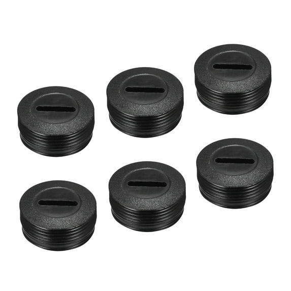 Uxcell Carbon Brush Holder Cap Motor Electric Brush Plastic Cover Thread Black 20mm OD 8mm Height, Pack of 6