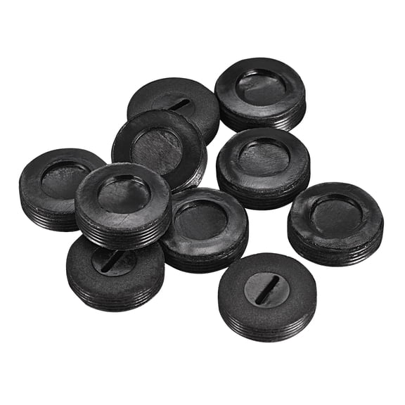 Uxcell Carbon Brush Holder Cap Motor Electric Brush Plastic Cover Thread Black 22mm OD 6mm Height 10pcs