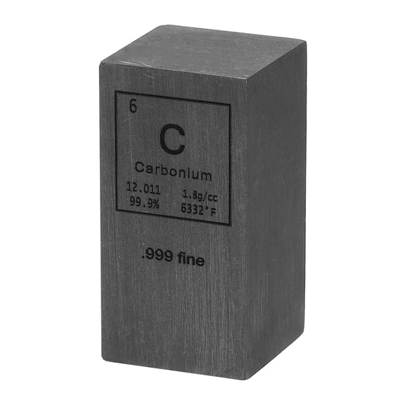 Uxcell Carbon Cube, 1x2" C Density Stick High Density Element Rod Unique Metal Cube Periodic Table of Elements Collections Lab Experiment Teacher Scientific Classes, Square