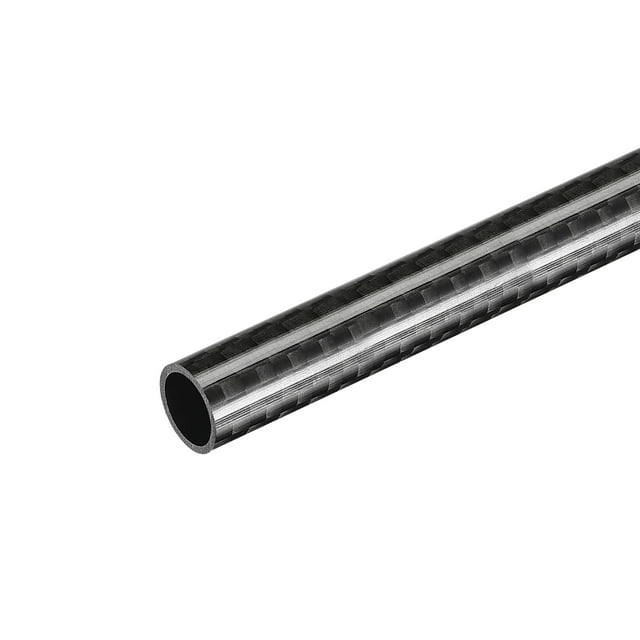 Uxcell Carbon Fiber Round Tube 12x10x500mm 3K Roll Wrapped Glossy for