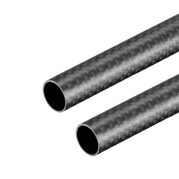 Uxcell Carbon Fiber Round Tube 14x12x500mm 3K Roll Wrapped Matt for RC Airplane 2 Pack