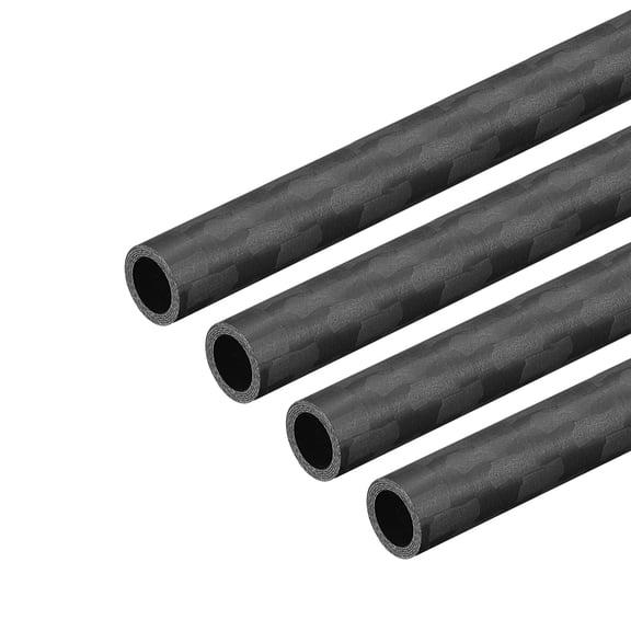Uxcell Carbon Fiber Round Tube 6x4x350mm 3K Roll Wrapped Matt for RC Airplane 4 Pack