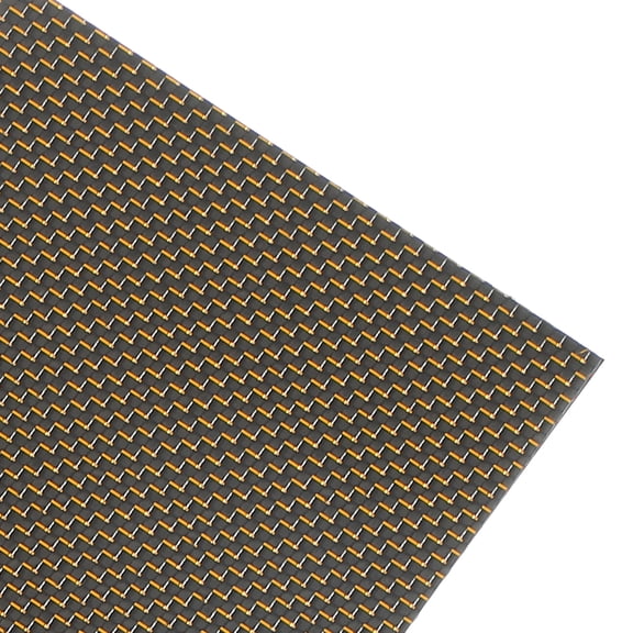 Uxcell Carbon Fiber Sheet 250x100x1mm 3K Carbon Fiber Board with Metallic Threads Plain Weave Glossy Surface Laminate Plate Panel for Automotive, Cars, RC Models, Drones, DIY, Gold