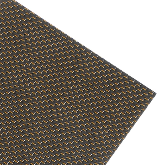 Uxcell Carbon Fiber Sheet 300x200x2mm 3K Carbon Fiber Board with Metallic Threads Plain Weave Glossy Surface Laminate Plate Panel for Automotive, Cars, RC Models, Drones, DIY, Gold