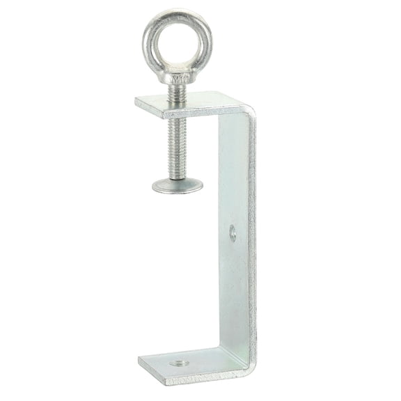 Uxcell Carbon Steel C Clamps 120mm Square Galvanized Mini Tiger Clamp Adjustable Heavy Duty Metal U Clip with Eye Hook Screw for Woodworking Welding Mounting, Blue White