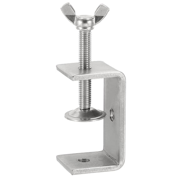 Uxcell Carbon Steel C Clamps 130mm Square Galvanized Mini Tiger Clamp Adjustable Heavy Duty Metal U Clip with Hexagonal Screws for Woodworking Welding Mounting, Blue White