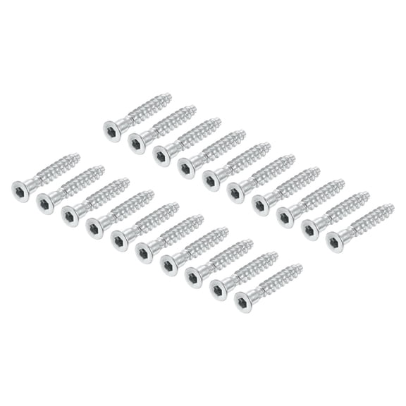Uxcell Carbon Steel Hex Socket Countersunk Head Zinc Plated Self Tapping Connecting Screws Silver M5x30 mm 20 Pcs