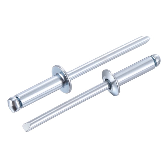 Uxcell Carbon Steel Open End Blind Rivets Dome Head Rivet 5/32" x 9/16", White Zinc Finish - 100PCS Heavy Duty Fasteners for Automotive, Marine, RV, HVAC, Furniture