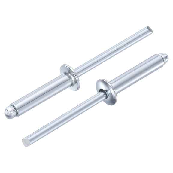 Uxcell Carbon Steel Open End Blind Rivets Dome Head Rivet 5/32"x11/16", White Zinc Finish - 50PCS Heavy Duty Fasteners for Automotive, Marine, RV, HVAC, Furniture