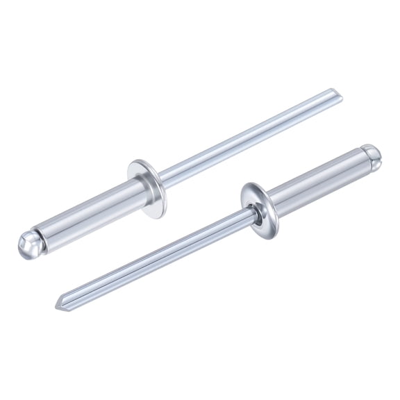 Uxcell Carbon Steel Open End Blind Rivets Dome Head Rivet 5/32"x5/8", White Zinc Finish - 50PCS Heavy Duty Fasteners for Automotive, Marine, RV, HVAC, Furniture