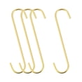 thumbnail image 1 of Uxcell Carbon Steel S Hooks 200mm/ 7.87" Long Hanger Gold Tone 4Pack, 1 of 5