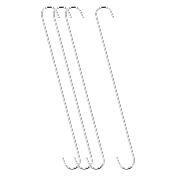 Uxcell Carbon Steel S Hooks 400mm/ 15.75" Long Hanger Silver Tone 4Pack